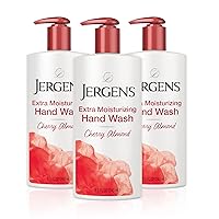 Extra Moisturizing Hand Soap, Liquid Hand Soap Dispenser with Jergens Cherry Almond Scent, Hand Wash For Dry Hands, 8.3 Ounces (Pack of 3)
