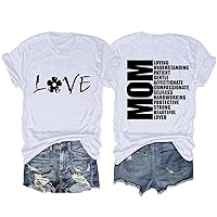 Oversized T Shirts for Women Workout Pack Cute Letter Print Women T Shirt Double Printing Short Sleeve Shirts