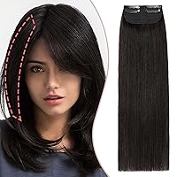 Rich Choices Clip in Human Hair Extensions for Short Hair 4 Inch Natural Black Invisible Mini Clip in Short Hair Pieces Clip in Mini Real Human Hairpiece For Thinning Hair For Men Women