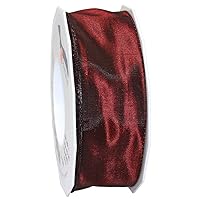 Morex Ribbon French Wired Lyon Fabric Ribbon, 1-1/2-Inch by 27-Yard, Burgundy (46440/25-619)