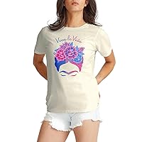 Ripple Junction Frida Kahlo Women's Short Sleeve T-Shirt Iconic Mexican Artist Boyfriend Loose Fit Officially Licensed