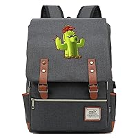 Plants vs. Zombies Game 15.6-inch Laptop Backpack Rucksack Vintage Business Bag with USB Charging Port Grey / 2