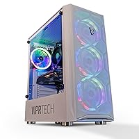ViprTech Avalanche Gaming PC Computer Desktop - AMD Ryzen 5 (12-LCore), AMD Radeon RX 580 8GB, 16GB DDR4 RAM, 1TB HDD, 700w PSU, VR-Ready, RGB, WiFi, Windows 10 Pro, Warranty, White