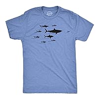 Mens Shark Hierarchy Chart T Shirt Funny Science Ocean Tee for Guys Mens Funny T Shirts Shark T Shirt for Men Funny Science T Shirt Novelty Tees for Men Light Blue M