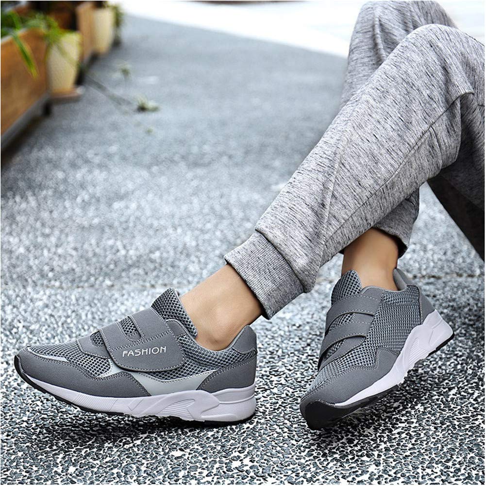 Leader Show Women's Elderly Casual Comfort Walking Shoe Safety Flats Non-Slip Hook & Loop Sneakers