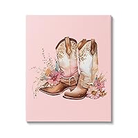 Stupell Industries Floral Pink Cowgirl Boots Canvas Wall Art by Birch&Ink