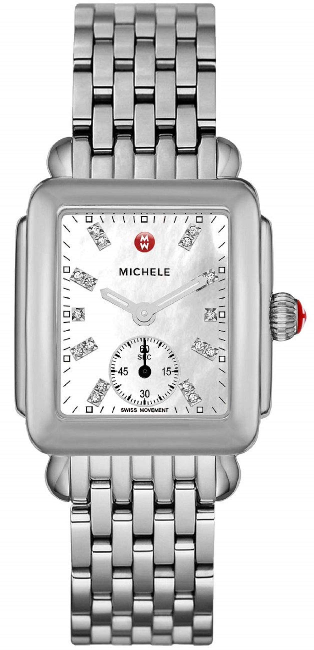 MICHELE Women's MWW06V000002 Deco 16 Analog Display Swiss Quartz Silver Watch