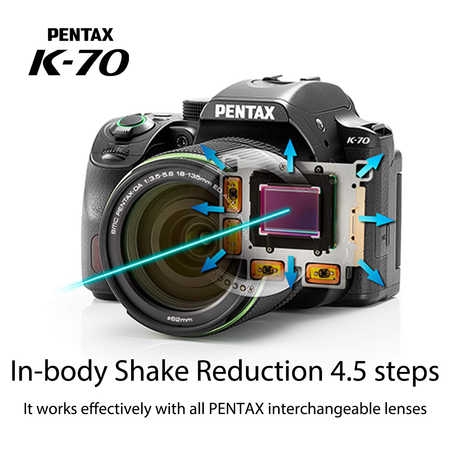 Pentax K-70 Weather-Sealed DSLR Camera, Body Only (Black)