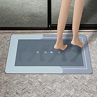 Super Absorbent Floor Mat for Bathroom Non Slip, Diatomaceous Bath Mats Fast Drying Soft, Carpet for Shower Tub Outdoor Doormats (Blue, 24*16in)