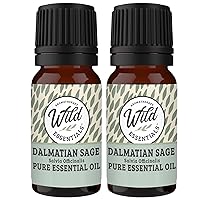 Wild Essentials Dalmation Sage 2 Pack of 100% Pure Essential Oil - 10ml, Premium Grade, Made and Bottled in The USA, Stimulating, Stress, Fatigue