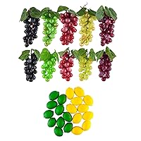 Toopify Fake Fruit 10PCS Artificial Grapes 20PCS Artificial Lemons