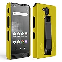 Case Compatible with Sonim XP10 (XP9900), Protective Shell Case with Handstrap, Kickstand and Screen Protector (Yellow)
