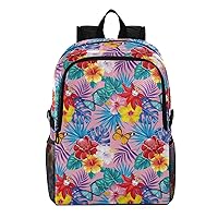 ALAZA Tropical Palm Leaves Flowers Butterfly Lightweight Backpack for Daily Shopping Travel