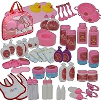 50Piece Baby Doll Feeding & Caring Accessory Set in Zippered Carrying Case - Accessories for Dolls