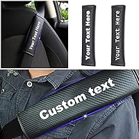 2PCS Black Car Seat Belt Covers for L and Rover Discovery 3 4 5 Rover Range Rover Evoque 4D Carbon Fiber Car Seatbelt Shoulder Strap Pads Safety Belt Cushions Protective Sleeves with Custom Text