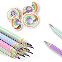 Rainbow Colored Pencils for Kids with 2 Pencil Sharpeners, 20 Pcs