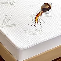 Waterproof Mattress Protector Full Size Bamboo Viscose Cooling Mattress Cover, Deep Pocket Fitted Sheet Hypoallergenic Mattress Pad, 3D Air Bed Cover for Cozy Sleep, College Dorm Size
