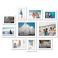 10 Piece White Picture Frames Collage Wall Decor - Gallery Wall Frame Set with Two 8x10, Four 5x7, and Four 4x6 Frames, Shatter Resistant Glass, Hanging Hardware, and Easel Included
