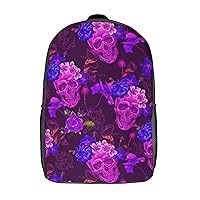 Floral Mexican Candy Skulls Laptop Backpack for Men Women 17 Inch Travel Computer Bag Fashion Daypack
