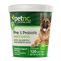 PetNC Natural Care Liver Flavor,Cheese Pre & Probiotic Soft Chews for Dog 120 ct (Pack of 1) (Packaging May Vary)