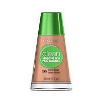COVERGIRL Clean Sensitive Skin Liquid Makeup Warm Beige 245, 1 oz (packaging may vary)