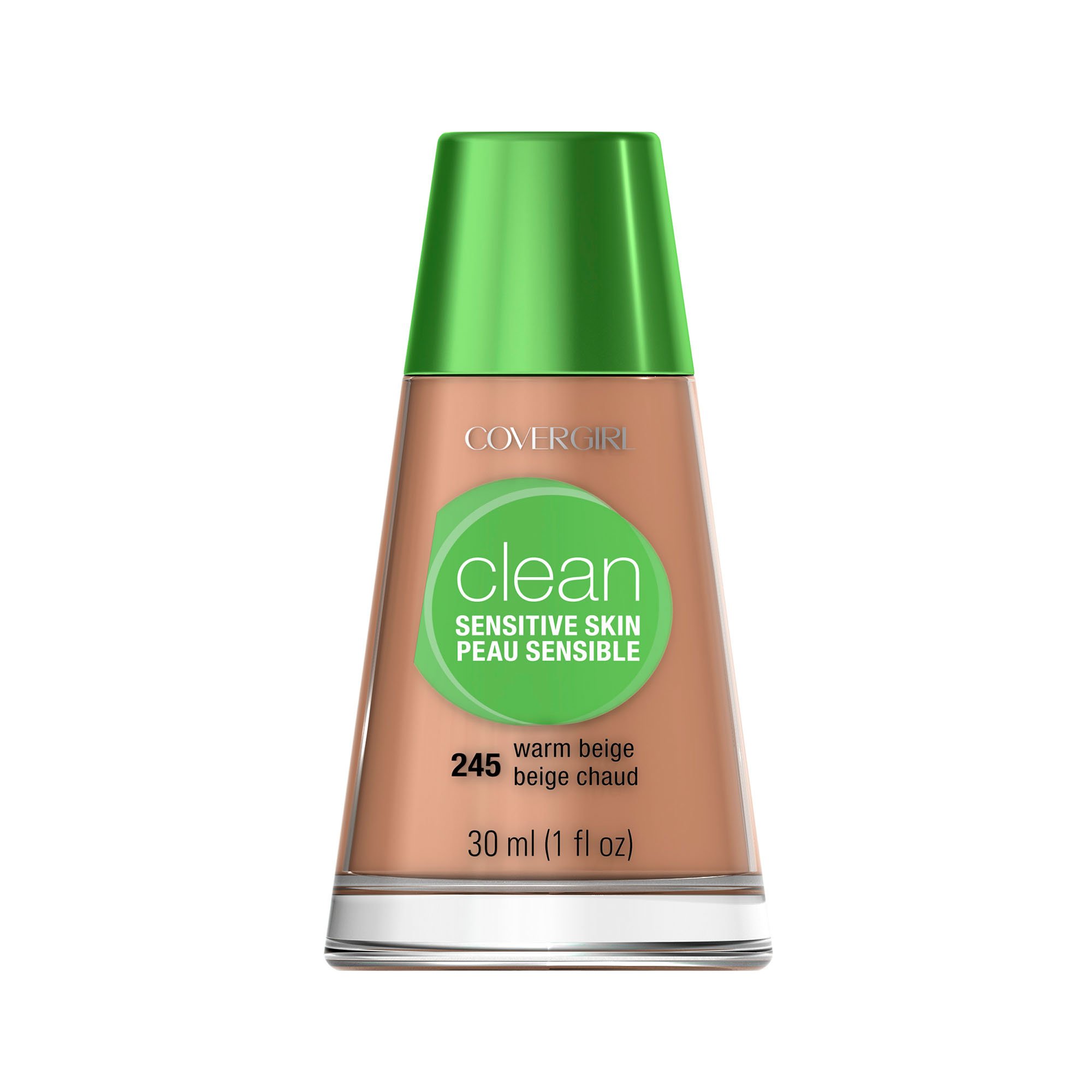 COVERGIRL Clean Sensitive Skin Liquid Makeup Warm Beige 245, 1 oz (packaging may vary)