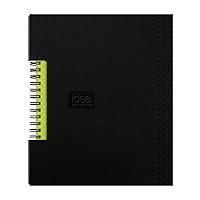 Oxford Idea Collective Business Notebook, 8 1/4 x 5 7/8, Double Wire, Case Bound, Black, 80 sheets (56897)