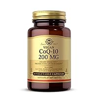 Solgar Vegetarian CoQ-10 200 mg, 30 Vegetable Capsules - Heart Healthy, Protective Antioxidant - Coenzyme Q10 (CoQ-10) Supplement - Vegan, Gluten Free, Dairy Free, Kosher - 30 Servings