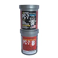 PC Products PC-7 Epoxy Adhesive Paste, Two-Part Heavy Duty, 1lb in Two Cans, Charcoal Gray 167779