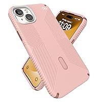 Speck iPhone 15 Plus Case - ClickLock No-Slip Interlock, MagSafe, Drop Protection Grip - for iPhone 15 Plus & iPhone 14 Plus - 6.7 Inch Phone Case - Presidio2 Grip Dahlia Pink/Rose Copper/White