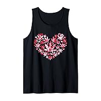 Tie dye Weed Heart Valentines Day Cannabis 420 Pot Stoner Tank Top