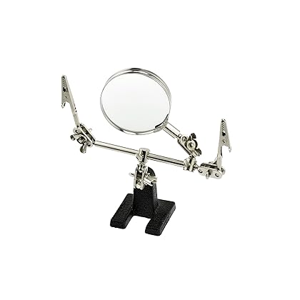 SE 4X Magnifying Glass with Helping Hand - 2-1/2 Inch Lens, 360 Degrees Rotatable Clips for Soldering, Jewelry Making, and Detailed Work -MZ101B