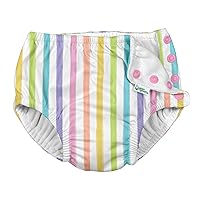 i Play Girls Reusable Absorbent Baby Swim Diapers Rainbow Stripe 18 Months