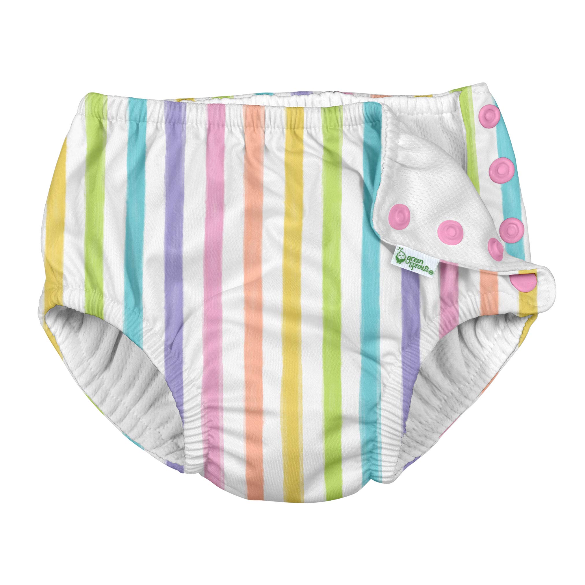 i Play Girls Reusable Absorbent Baby Swim Diapers Rainbow Stripe 12 Months