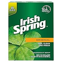 Irish Spring Original Deodrant Soap Unisex Soap, 3.75 Oz Bars, 8-Count
