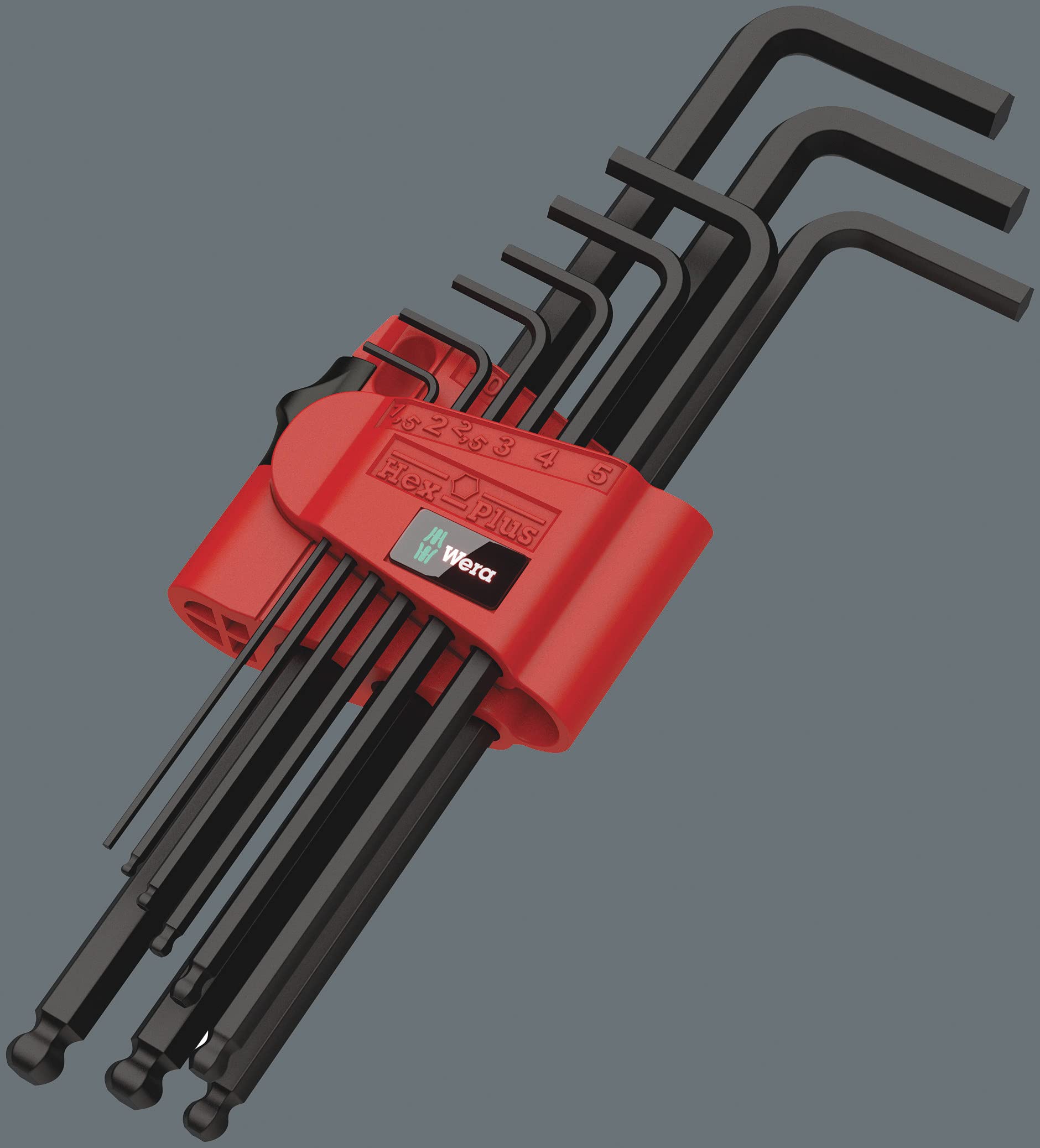 Wera - 950 Pkl/9 Bm N L-Key Set Red Plastic Holder Metric (5022086001)