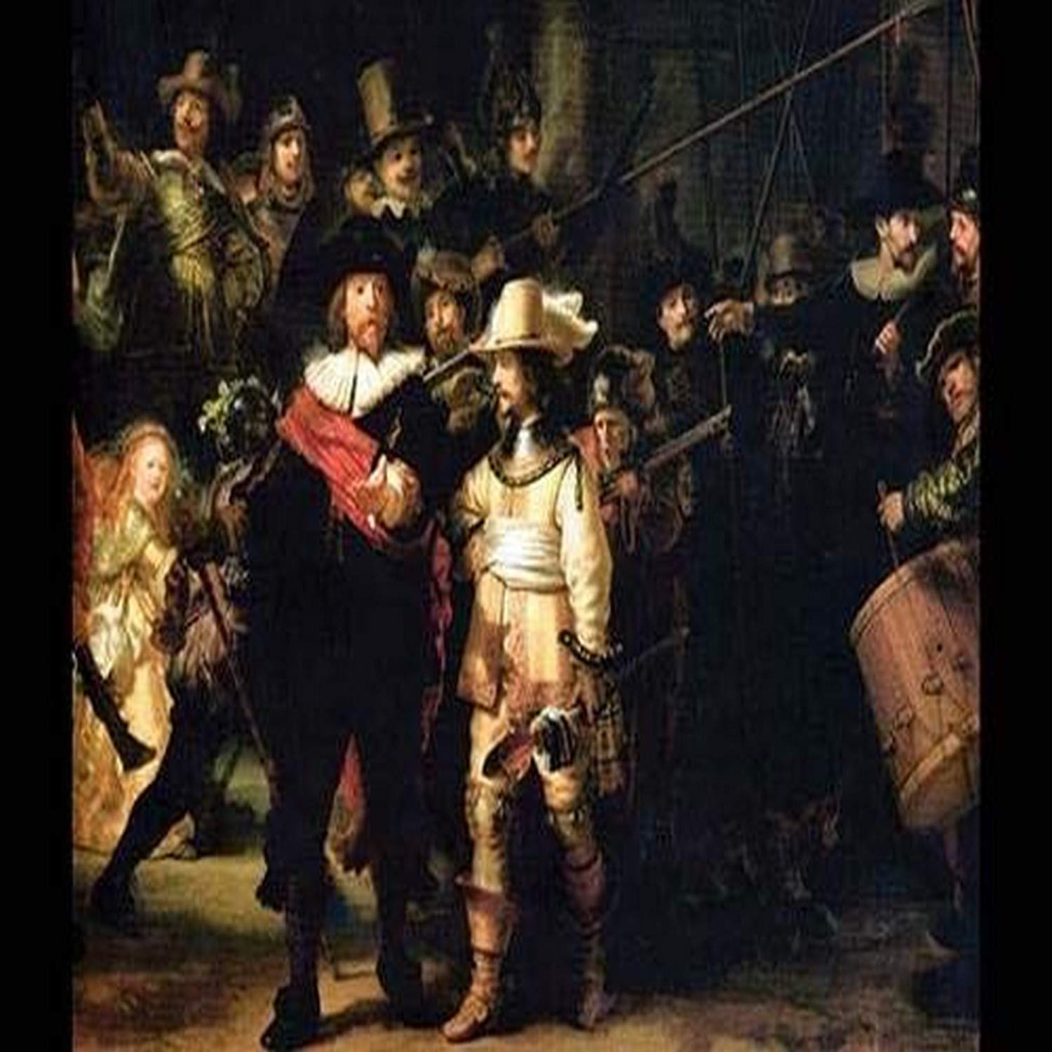 The Night Watch detail Vintage art reproduction by Buyenlarge One of many rare and wonderful images brought forward in time I hope they bring you pleasure each and every time you look