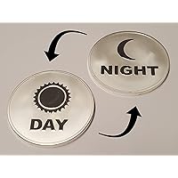 1x Day / Night Silver Clad Token – Great for Tracking time in Games Like Magic: The Gathering (2 Inch Diameter)