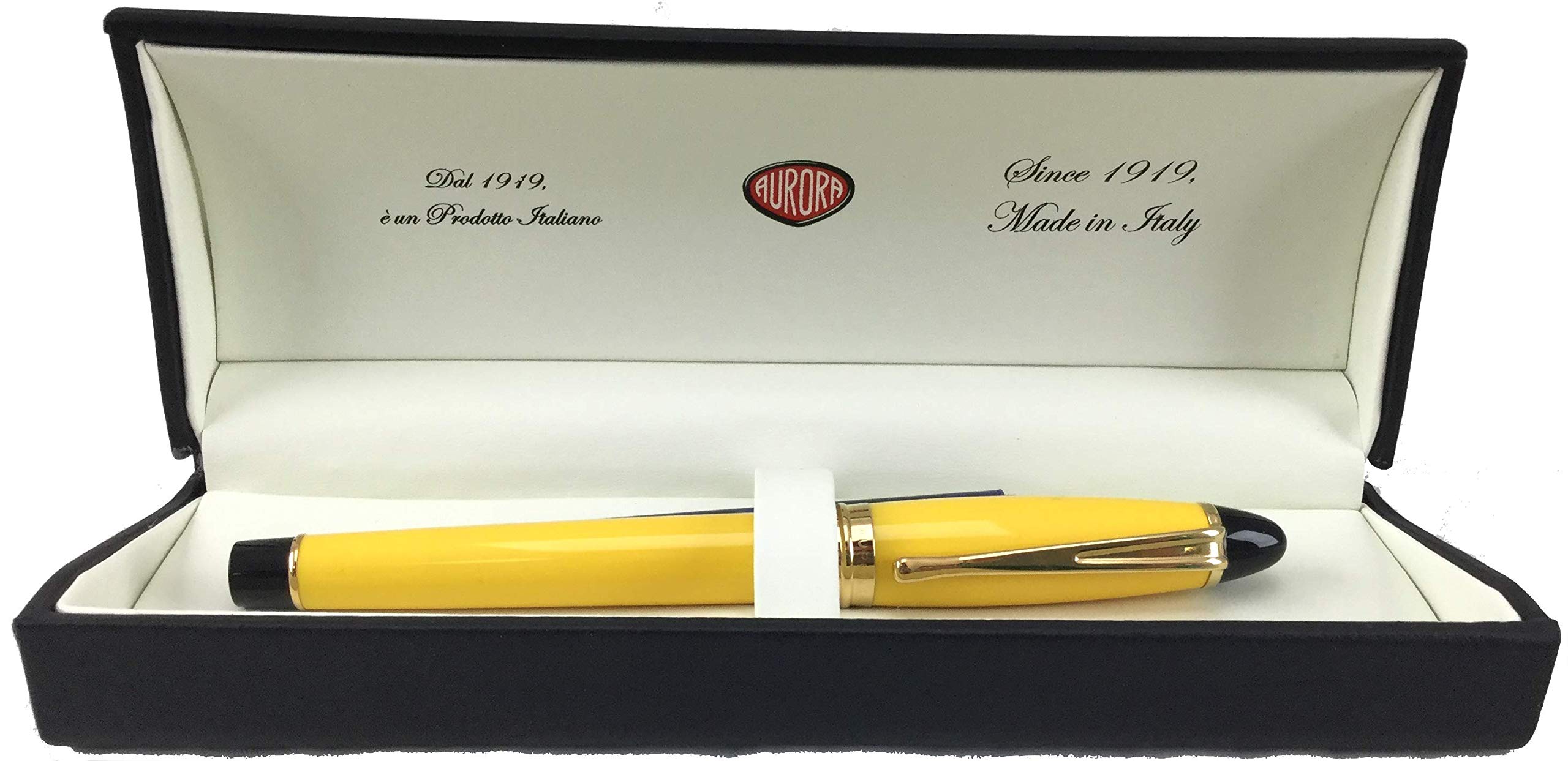 Aurora Ipsilon Resin Yellow Fine Point Fountain Pen - 3978-MG (Design May Vary)