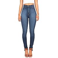 Andongnywell Womens Super Stretch Comfort High Waist High Rise Skinny Jeans Pants