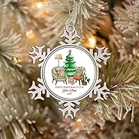 Pewter Snowflake Christmas Ornaments First Christmas in Our New Home Christmas Tree Hanging Pendant Metal Keepsake Ornament Winter Wonderland Decorations for Christmas Tree Xmas Party Decor