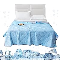Cooling Blanket Summer Lightweight Breathable Sky Blue Washable Sweat Absorbing Printing Sleeping Blankets for Bed Sofa Couch Bed Blankets