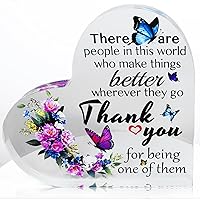 Thank You Gifts for Women, Acrylic Heart Keepsake for Female, Appreciation Friend Teacher Coworker Manager Superior Boss Volunteer Nurse Doctor Director Gifts Ideas (Thank You 1)
