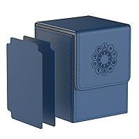 Deck Box compatible with MTG Cards, Trading Card Case with 2 Dividers per Holder, Large Size for 100+ Cards (Elementals-Blue)