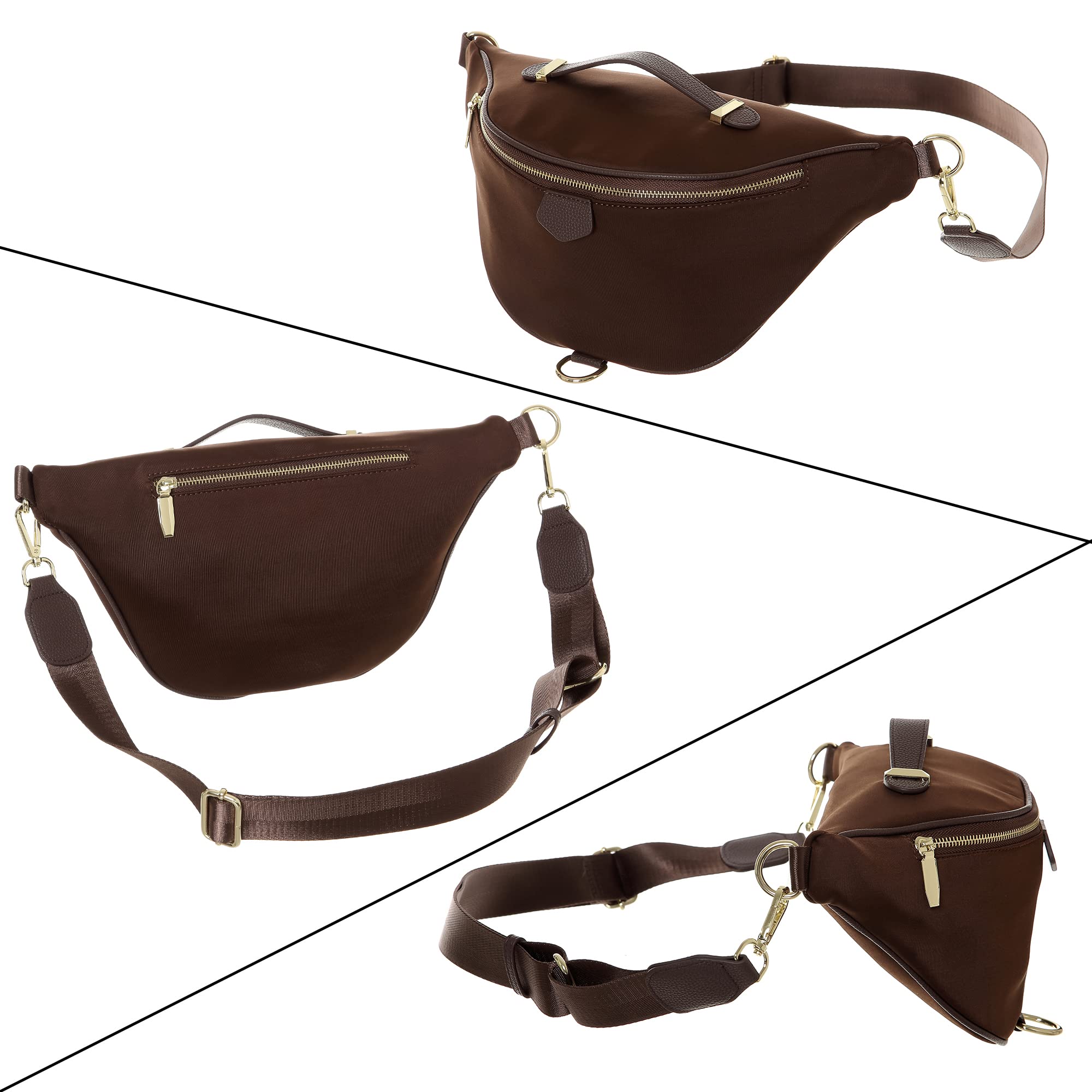 INICAT Fanny Packs for Women Fashionable Waist Packs Belt Bags Unisex Cross Body Bag for Travel Hiking(G-Black)