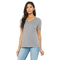 Bella Canvas Ladies' Relaxed Jersey V-Neck T-Shirt L Athletic Heather