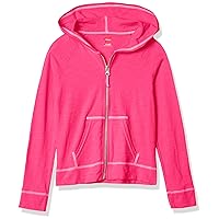 Hanes Girls Slub Jersey Full Zip Jacket