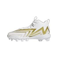 adidas Freak Spark 23 Football Shoe, White/White/Gold Metallic, 1 US Unisex Little Kid
