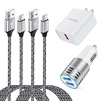 QC 3.0 Fast Wall Charger Cube Car Charger Charger Cable Cord 6FT Fast Charging for Samsung Galaxy A25/A15/A14/A13/A53/A05S/A03S/A23/A33/A54/A53/S23 Ultra/S22 Plus/S21FE, Google Pixel 8 Pro 7 6 Pro 6a