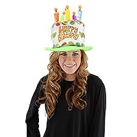 Multicolored Birthday Cake Plush Costume Hat with Candles